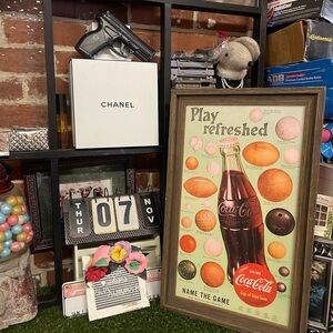 Vintage Inspired COCA-COLA Coke Picture “PLAY REFRESHED” Game Balls 22.5” X 14”